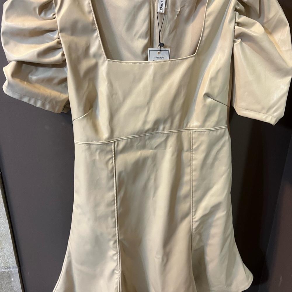 Cream Puff Sleeve Dress